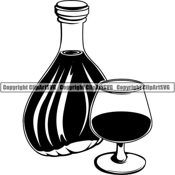 Mixed Drink Glass Alcohol Liquor Drinking ClipArt SVG