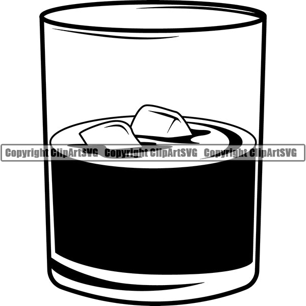 Mixed Drink Glass Alcohol Liquor Drinking ClipArt SVG