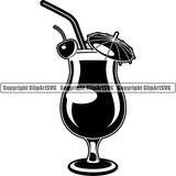 Fruit Cocktail Mixed Drink Glass Alcohol Liquor Drinking ClipArt SVG
