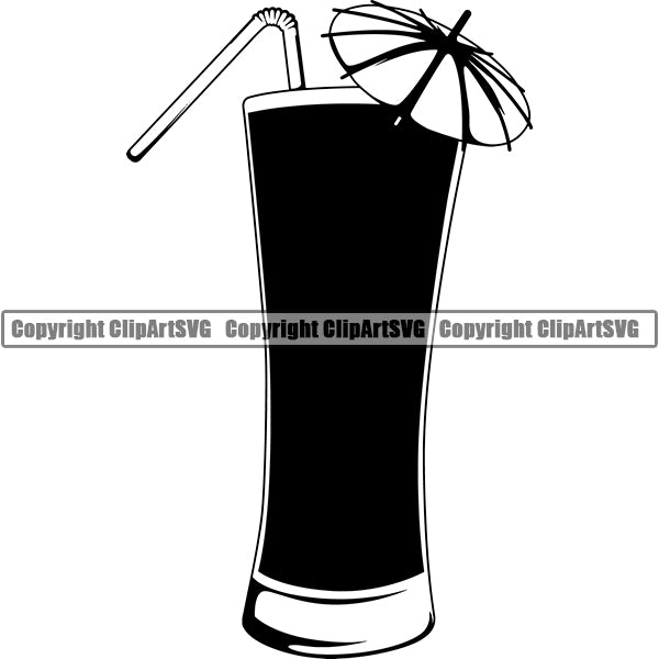 Fruit Cocktail Mixed Drink Glass Alcohol Liquor Drinking ClipArt SVG