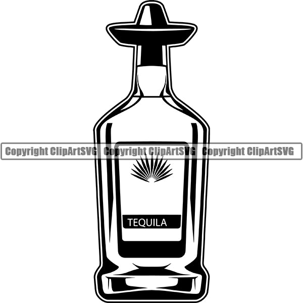 Alcohol Bottle Liquor Drink Drinking ClipArt SVG