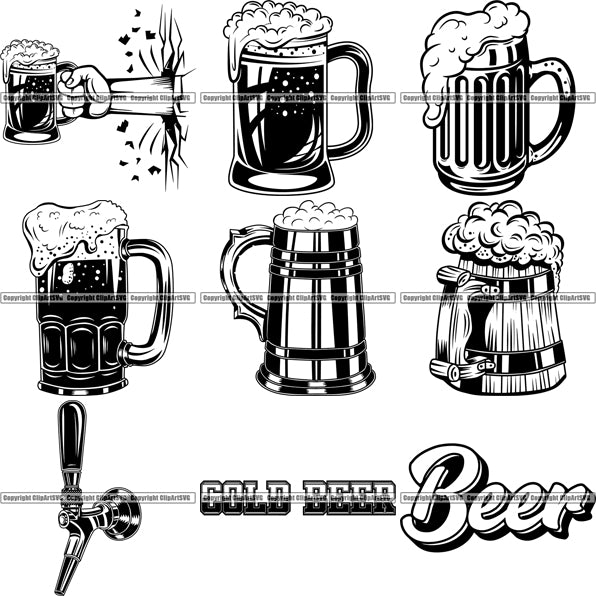 27 Beer Drinking Top Selling Designs Mug Bottle Can Logo SUPER BUNDLE ClipArt SVG