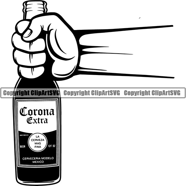 Beer Alcohol Liquor Hand Holding Drink Drinking ClipArt SVG