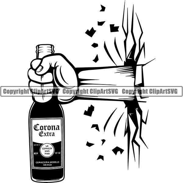 Beer Alcohol Liquor Hand Holding Drink Drinking ClipArt SVG