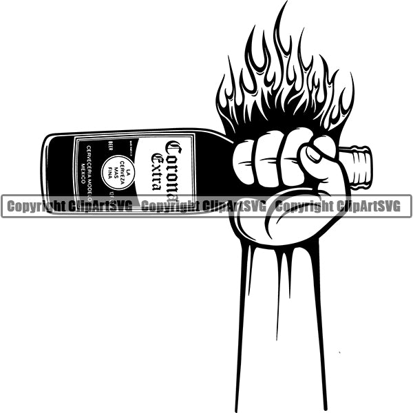 Beer Alcohol Liquor Hand Holding Drink Drinking ClipArt SVG