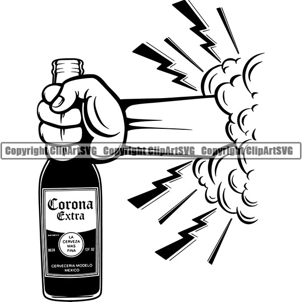 Beer Alcohol Liquor Hand Holding Drink Drinking ClipArt SVG