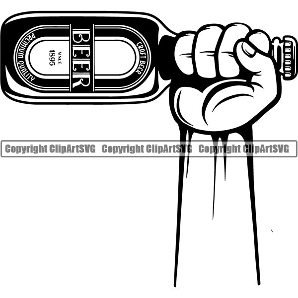Beer Alcohol Liquor Hand Holding Drink Drinking ClipArt SVG