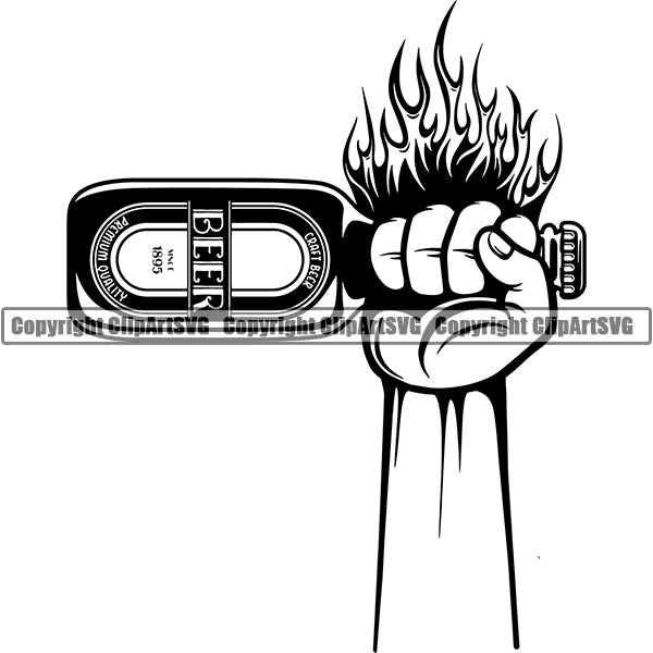 Beer Alcohol Liquor Hand Holding Drink Drinking ClipArt SVG