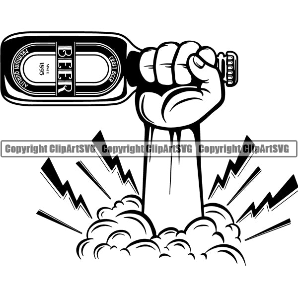 Beer Alcohol Liquor Hand Holding Drink Drinking ClipArt SVG