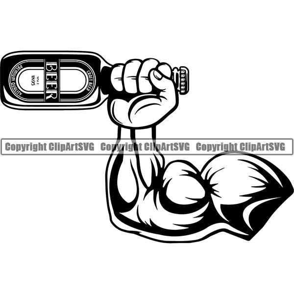 Beer Alcohol Liquor Hand Holding Drink Drinking ClipArt SVG