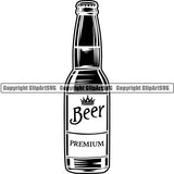 Beer Bottle Alcohol Liquor Drink Drinking Emblem Logo ClipArt SVG