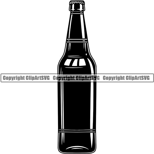 Beer Bottle Alcohol Liquor Drink Drinking Emblem Logo ClipArt SVG