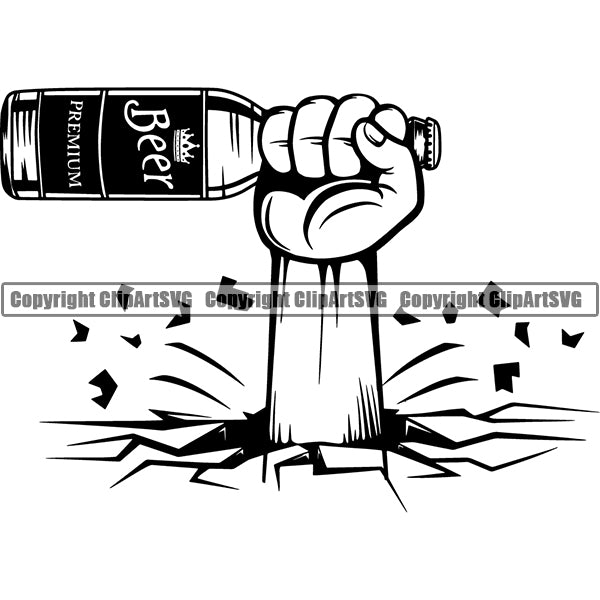 Beer Alcohol Liquor Hand Holding Drink Drinking ClipArt SVG