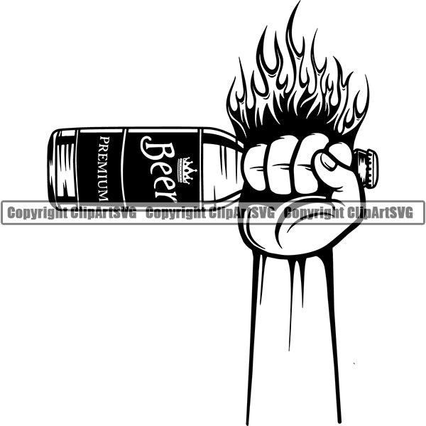 Beer Alcohol Liquor Hand Holding Drink Drinking ClipArt SVG