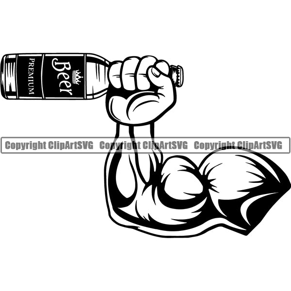 Beer Alcohol Liquor Hand Holding Drink Drinking ClipArt SVG