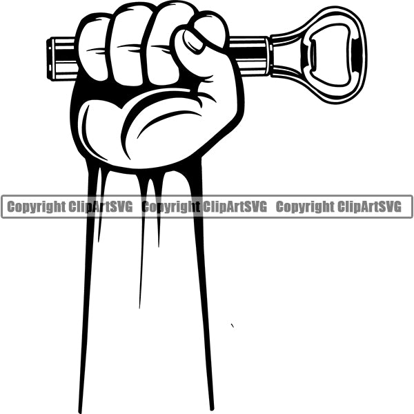 Beer Bottle Opener Alcohol Liquor Drink Drinking ClipArt SVG