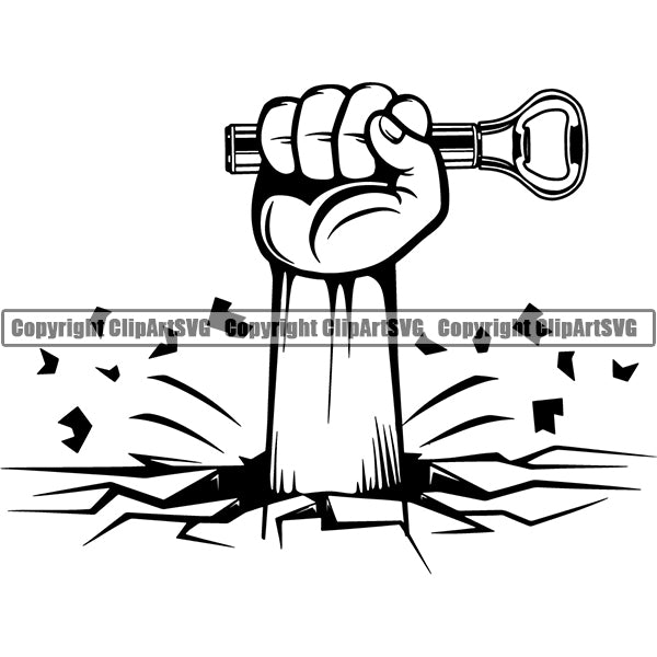 Beer Bottle Opener Alcohol Liquor Drink Drinking ClipArt SVG