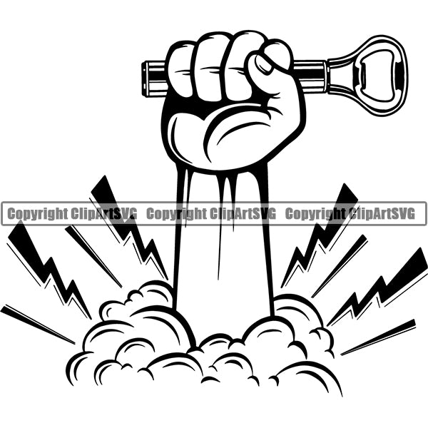 Beer Bottle Opener Alcohol Liquor Drink Drinking ClipArt SVG