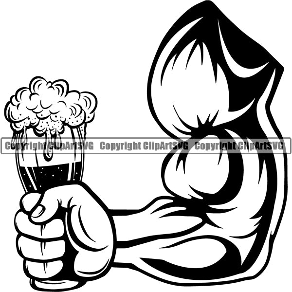 Beer Alcohol Liquor Hand Holding Drink Drinking ClipArt SVG