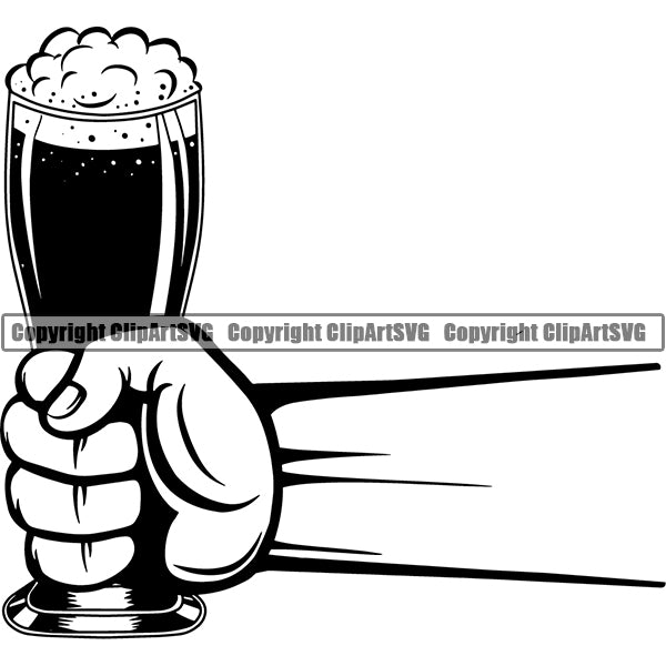 Beer Alcohol Liquor Hand Holding Drink Drinking ClipArt SVG