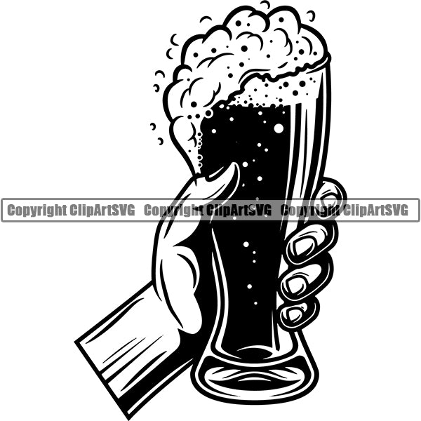 Beer Alcohol Liquor Hand Holding Drink Drinking ClipArt SVG