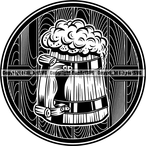 Beer Alcohol Liquor Drink Drinking Emblem Logo ClipArt SVG