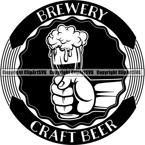 Beer Alcohol Liquor Drink Drinking Emblem Logo ClipArt SVG