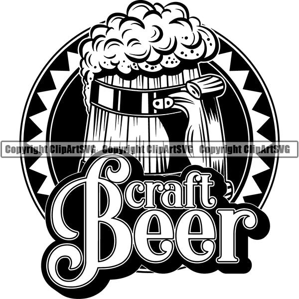 Beer Alcohol Liquor Drink Drinking Emblem Logo ClipArt SVG