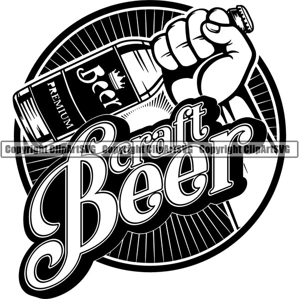 Beer Alcohol Liquor Drink Drinking Emblem Logo ClipArt SVG