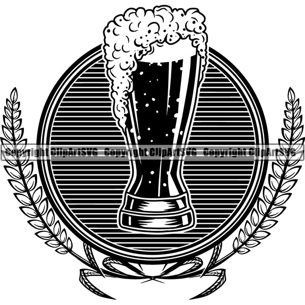 Beer Alcohol Liquor Drink Drinking Emblem Logo ClipArt SVG