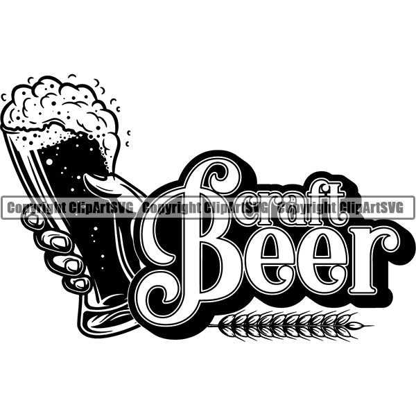 Beer Alcohol Liquor Drink Drinking Emblem Logo ClipArt SVG