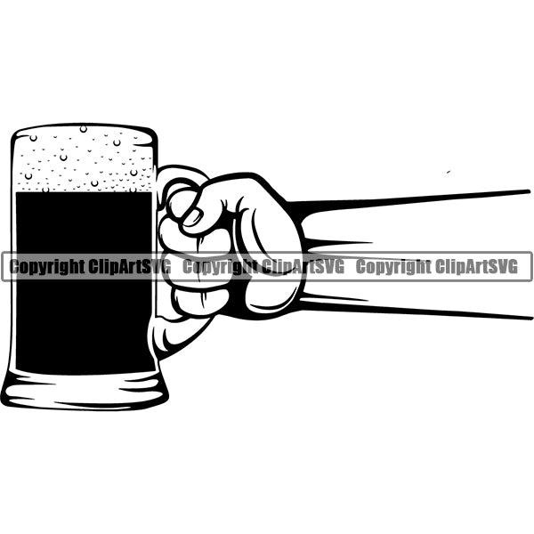 Beer Alcohol Liquor Hand Holding Drink Drinking ClipArt SVG