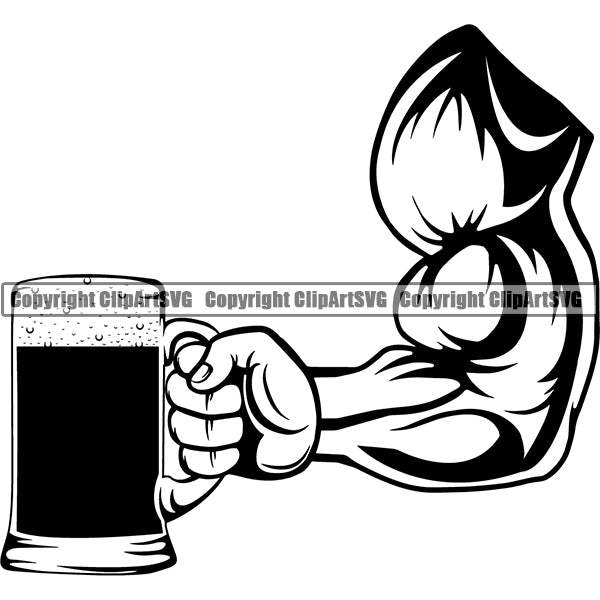 Beer Alcohol Liquor Hand Holding Drink Drinking ClipArt SVG