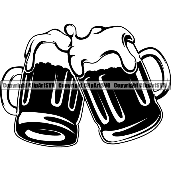 Beer Alcohol Liquor Drink Drinking Emblem Logo ClipArt SVG