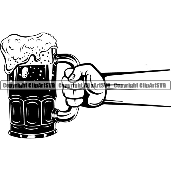 Beer Alcohol Liquor Hand Holding Drink Drinking ClipArt SVG
