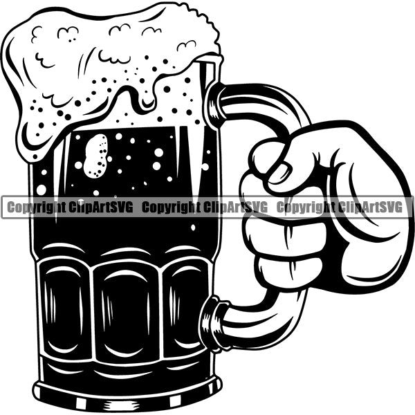 Beer Alcohol Liquor Hand Holding Drink Drinking ClipArt SVG