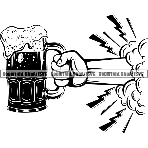 Beer Alcohol Liquor Hand Holding Drink Drinking ClipArt SVG