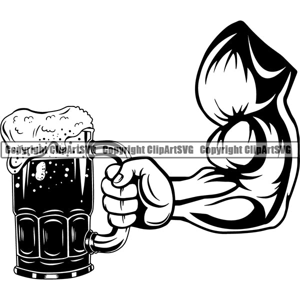 Beer Alcohol Liquor Hand Holding Drink Drinking ClipArt SVG