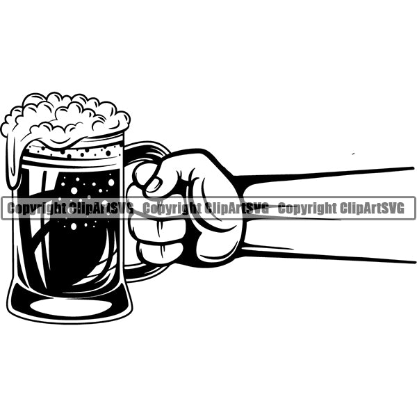 Beer Alcohol Liquor Hand Holding Drink Drinking ClipArt SVG