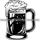 Beer Glass Mug Foam Alcohol Liquor Drink Drinking Emblem Logo ClipArt SVG