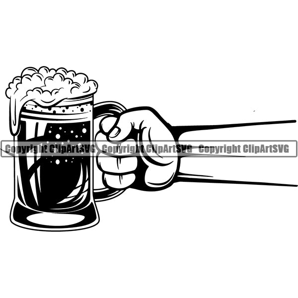 Beer Alcohol Liquor Hand Holding Drink Drinking ClipArt SVG