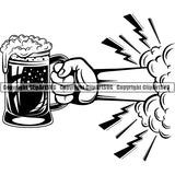 Beer Alcohol Liquor Hand Holding Drink Drinking ClipArt SVG