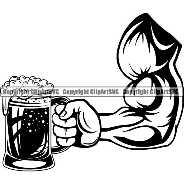 Beer Alcohol Liquor Hand Holding Drink Drinking ClipArt SVG
