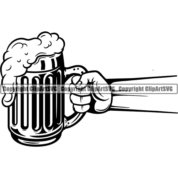 Beer Alcohol Liquor Hand Holding Drink Drinking ClipArt SVG