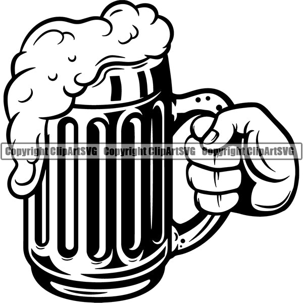 Beer Alcohol Liquor Hand Holding Drink Drinking ClipArt SVG