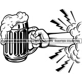 Beer Alcohol Liquor Hand Holding Drink Drinking ClipArt SVG