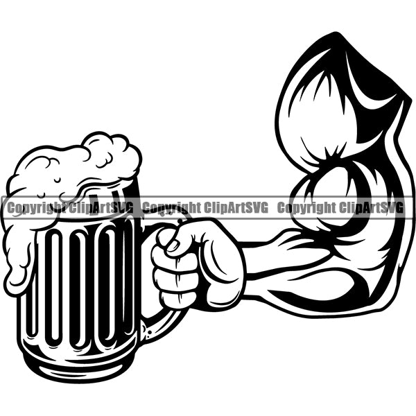 Beer Alcohol Liquor Hand Holding Drink Drinking ClipArt SVG