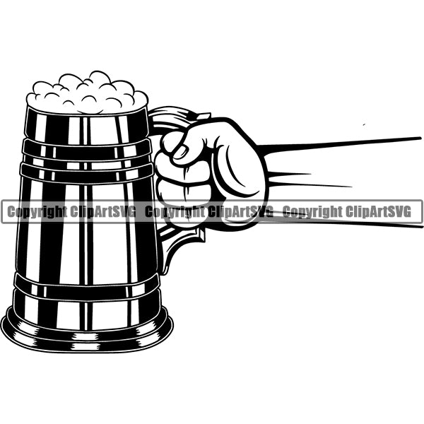 Beer Alcohol Liquor Hand Holding Drink Drinking ClipArt SVG