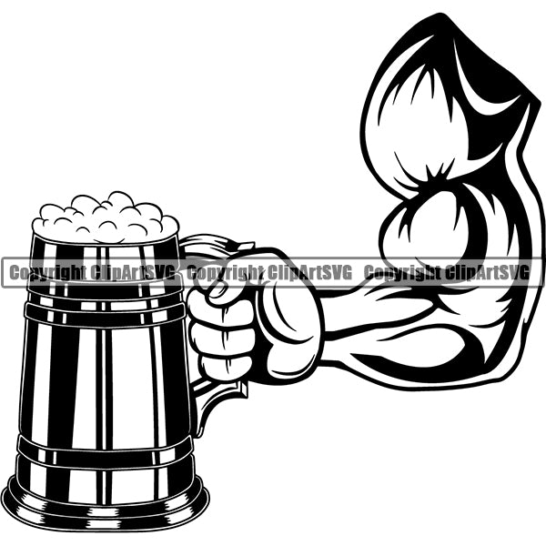 Beer Alcohol Liquor Hand Holding Drink Drinking ClipArt SVG