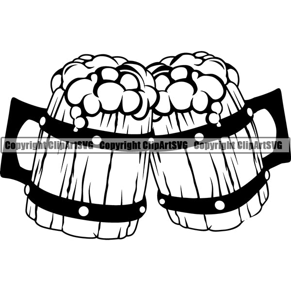 Beer Alcohol Liquor Drink Drinking Emblem Logo ClipArt SVG